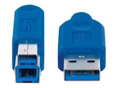 Manhattan USB-A to USB-B Cable, 2m, Male to Male, Blue, 5 Gbps (USB 3.2 Gen1 aka USB 3.0)