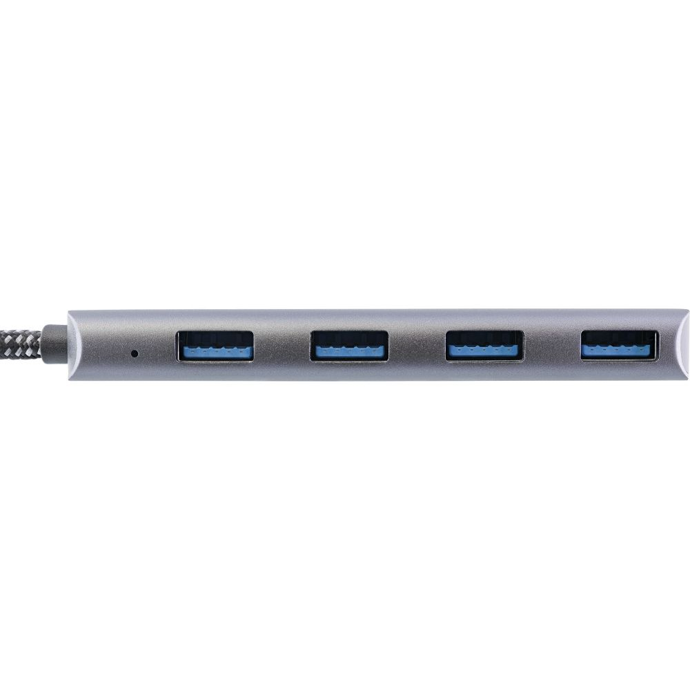 InLine USB 3.2 Hub Typ-C zu 4x A 10Gb/s Metallgehäuse grau