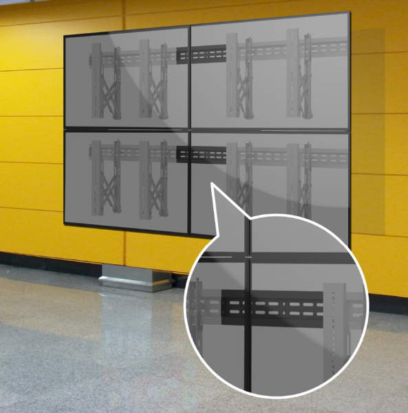 Reflecta PLANO Video Wall 60-6040 - Klammer für Flachbildschirm - verriegelbar - Stahl - Schwarz - Bildschirmgröße: 81.3-152.4 cm (32"-60")