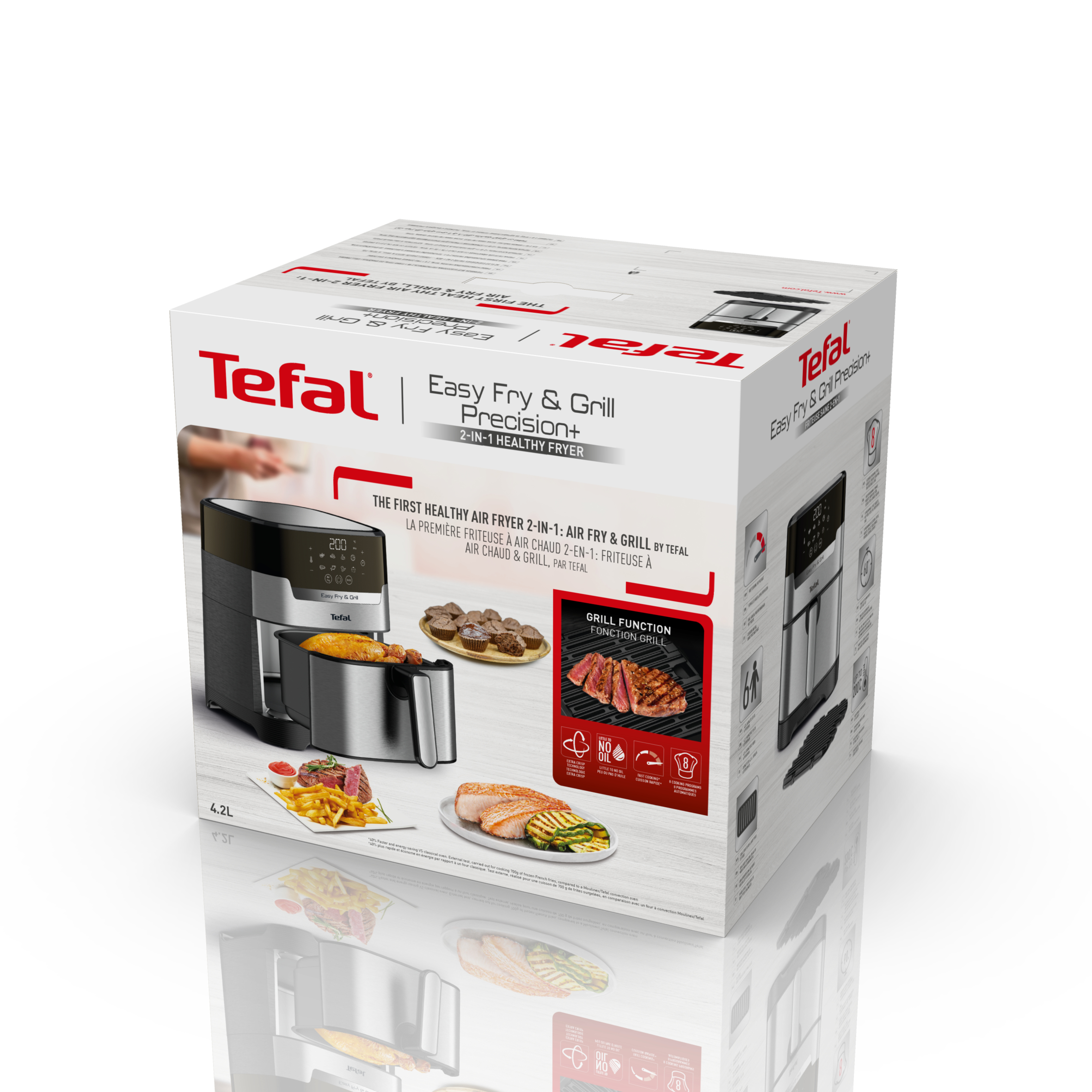 TEFAL Easy Fry & Grill DELUXE (EY505D) - Heißluftfritteuse - 4,2 l - 80 °C - 200 °C - 6 Person(en) - 60 min