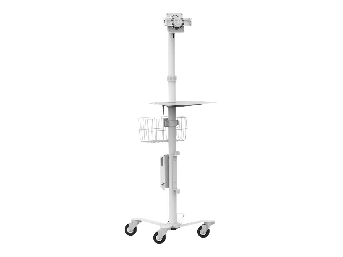 Compulocks Universal Tablet Cling Medical Rolling Kiosk - Wagen - für Tablett - Metall - weiß - Bildschirmgröße: 17.8-33 cm (7"-13")