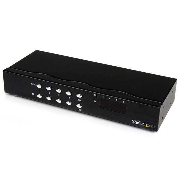 StarTech.com 4x4 VGA Video Matrix Switch mit Audio und max. 1920x1440 max. Kabellänge von 65m - 4xVGA (Buchse)