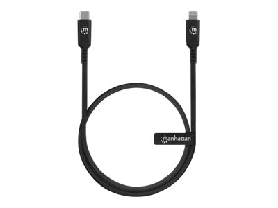 Manhattan Charge & Sync Lightning® Cable, USB-C to Lighting, 0.5m, Male to Male, MFi Certified (Apple approval program)