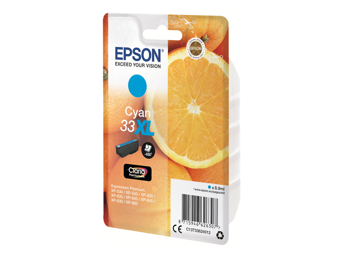 Epson 33XL - 8.9 ml - XL - Cyan - Original - Blisterverpackung