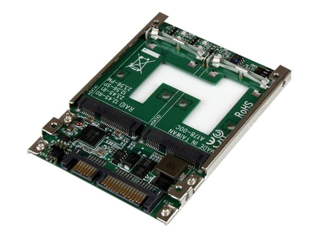 StarTech.com Dual mSATA SSD auf 2,5 SATA Raid Adapter / Konverter - 2-fach mSATA zu 2,5 Zoll (6,4cm)