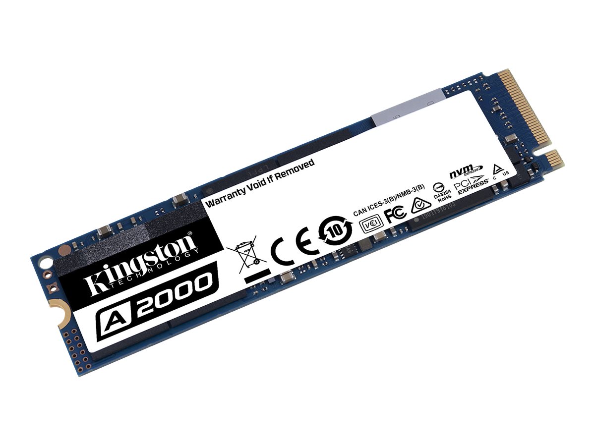 Kingston A2000 - SSD - verschlüsselt - 250 GB - intern - M.2 2280 - PCIe 3.0 x4 (NVMe)