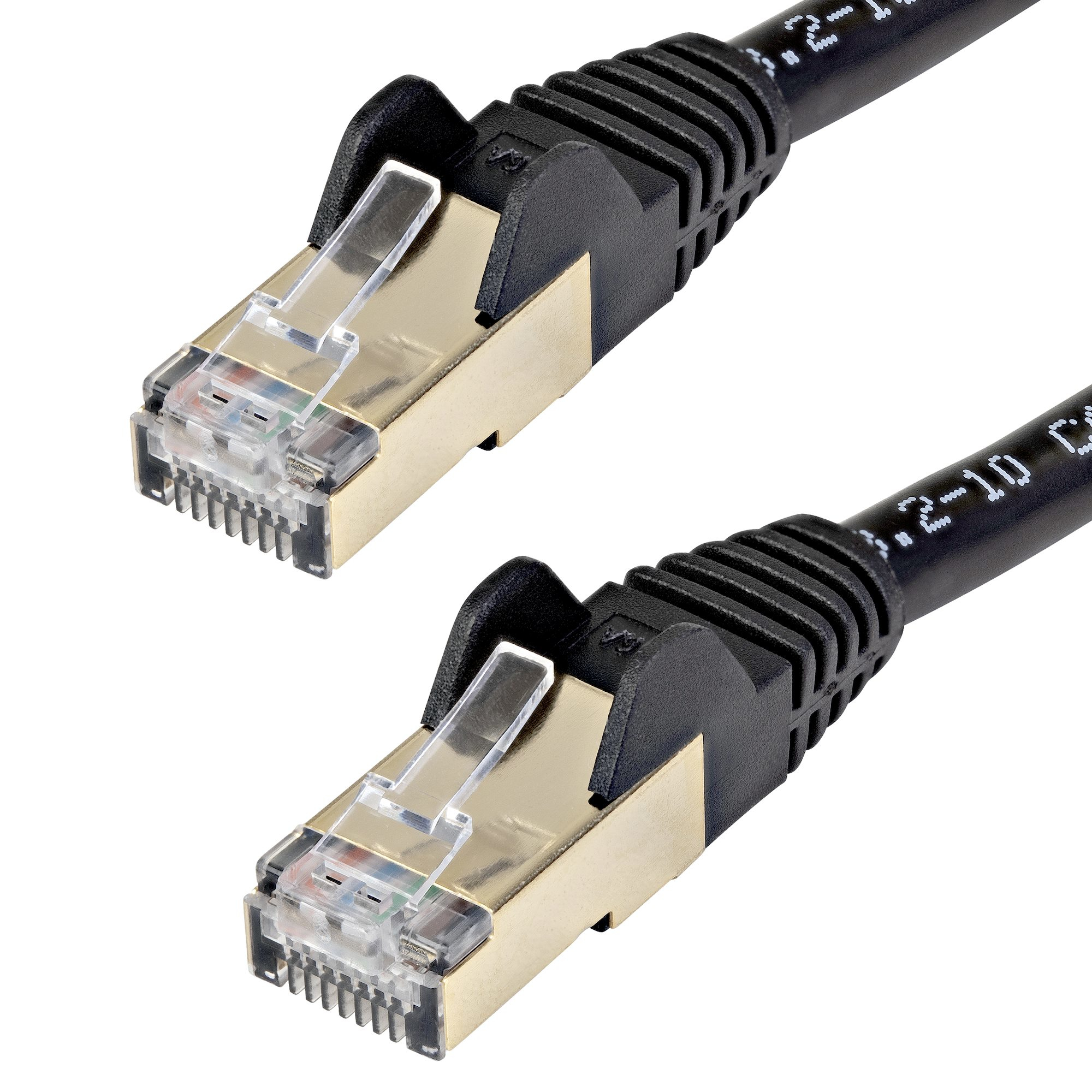 StarTech.com 10m CAT6A Ethernet Cable, 10 Gigabit Shielded Snagless RJ45 100W PoE Patch Cord, CAT 6A 10GbE STP Network Cable w/Strain Relief, Black, Fluke Tested/UL Certified Wiring/TIA - Category 6A - 26AWG (6ASPAT10MBK)