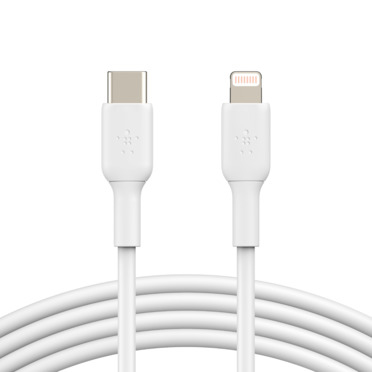 Belkin BOOST CHARGE - Lightning-Kabel - 24 pin USB-C männlich zu Lightning männlich - 1 m - weiß - USB-Stromversorgung (18 W)