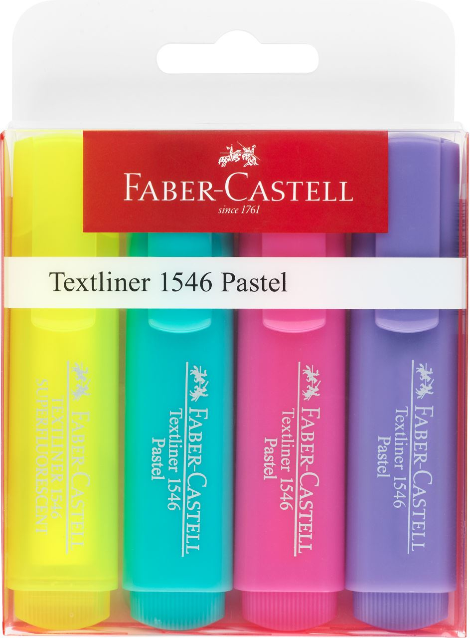 FABER-CASTELL 154610 - 4 Stück(e) - Pink - Violett - Türkis - Gelb - Pink - Violett - Türkis - Gelb - 1 mm - 5 mm - Tinte auf Wasserbasis