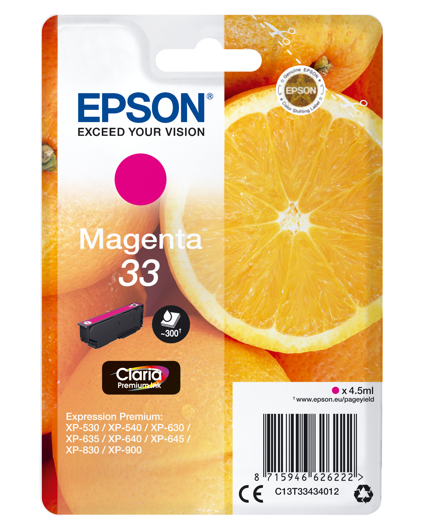 Epson 33 - 4.5 ml - Magenta - Original - Blisterverpackung