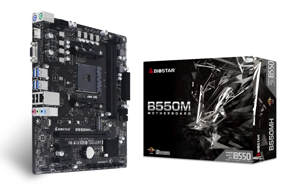 Biostar B550MH Ver. 6.0 - AMD - Socket AM4 - AMD Ryzen™ 3 - AMD Ryzen™ 5 - AMD Ryzen™ 7 - DDR4-SDRAM - 64 GB - DIMM