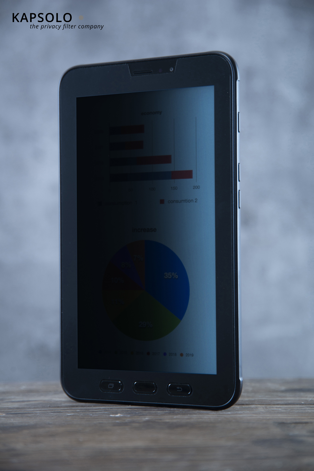 KAPSOLO 2-wege Blickschutzfilter abnehmbar für Fujitsu Stylistic Q7310 Tablet