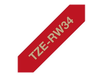 Brother TZe-RW34 - Gold auf Weinrot - Rolle (1,2 cm x 4 m)