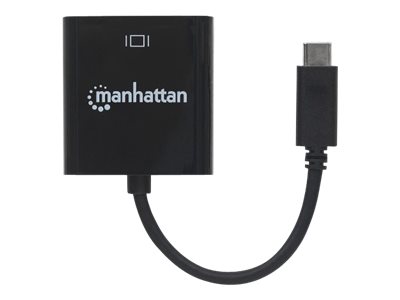 Manhattan USB-C to HDMI Cable, 4K@30Hz, 8cm, Black, Equivalent to Startech CDP2HD, Male to Female, Three Year Warranty, Blister