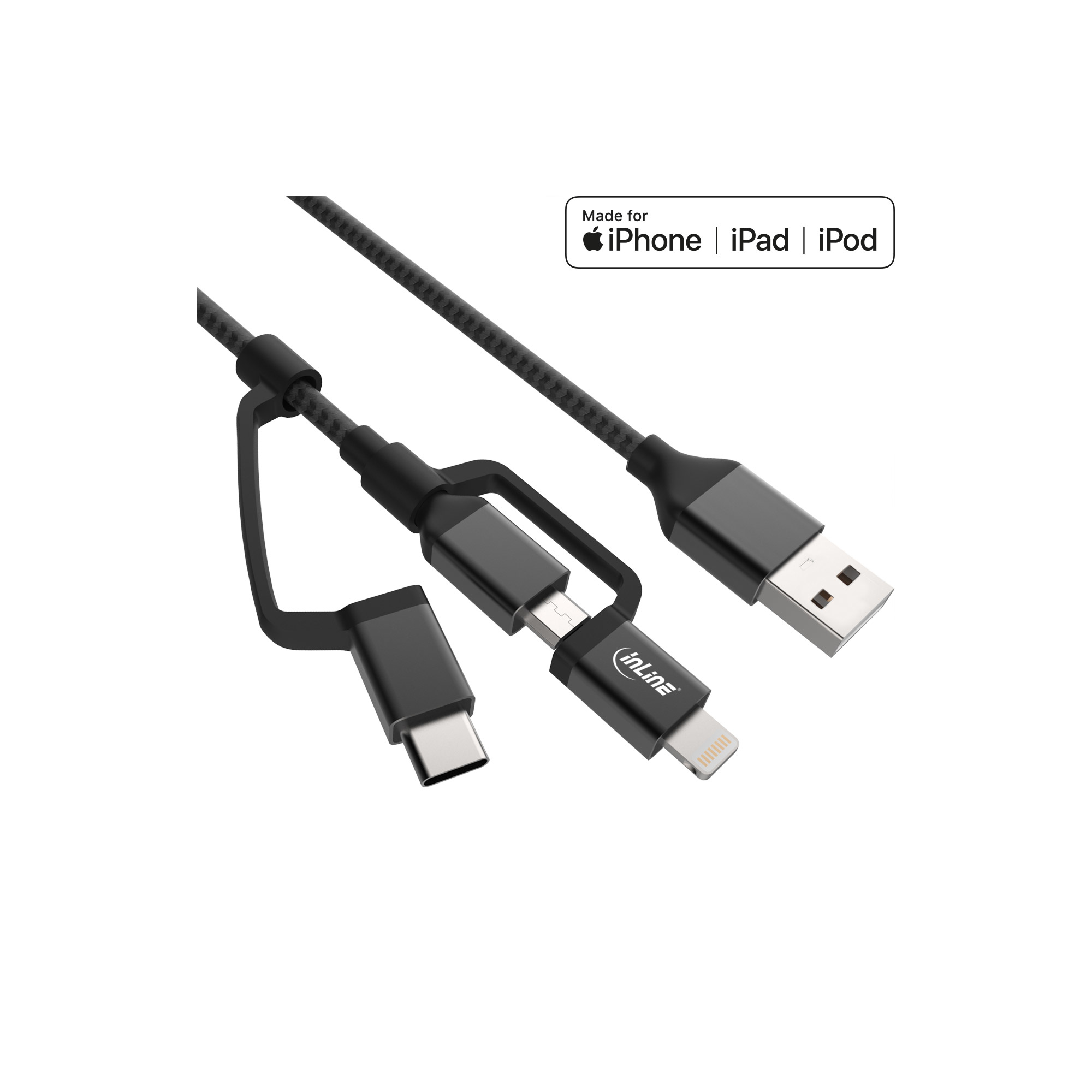 InLine 3-in-1 - USB-Kabel - USB (M) zu Micro-USB Typ B (M)