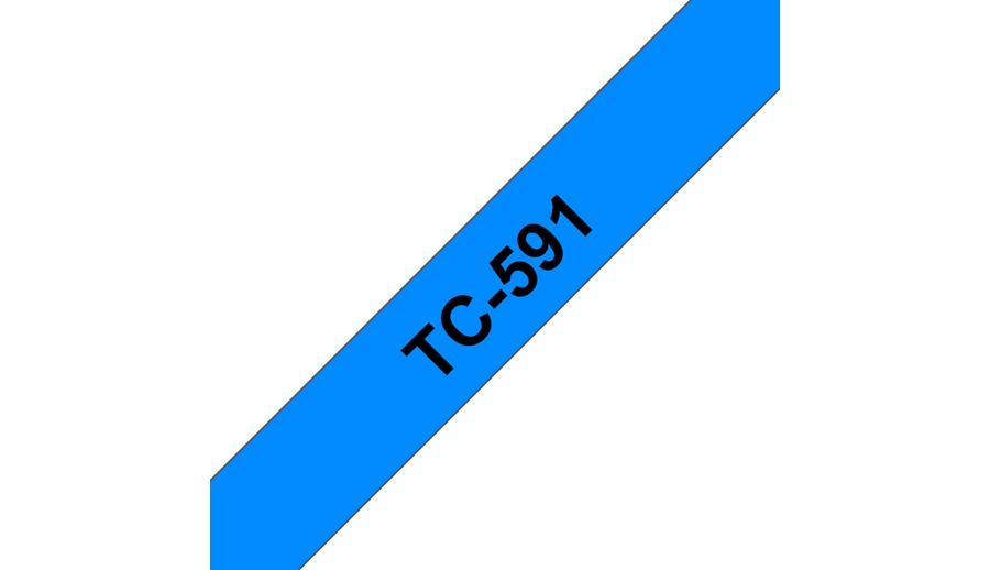 Brother TC591 - 9 mm x Schwarz auf Blau - laminiertes Band