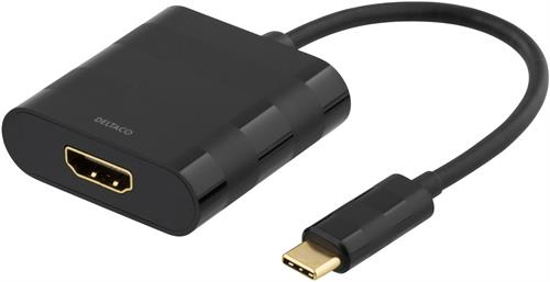 Deltaco USB-C to HDMI adapter USB type C male - female black