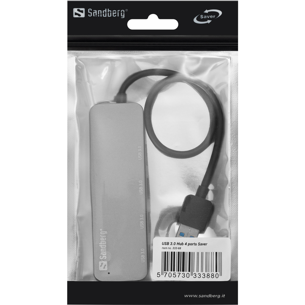 SANDBERG Saver - Hub - 4 x SuperSpeed USB 3.0