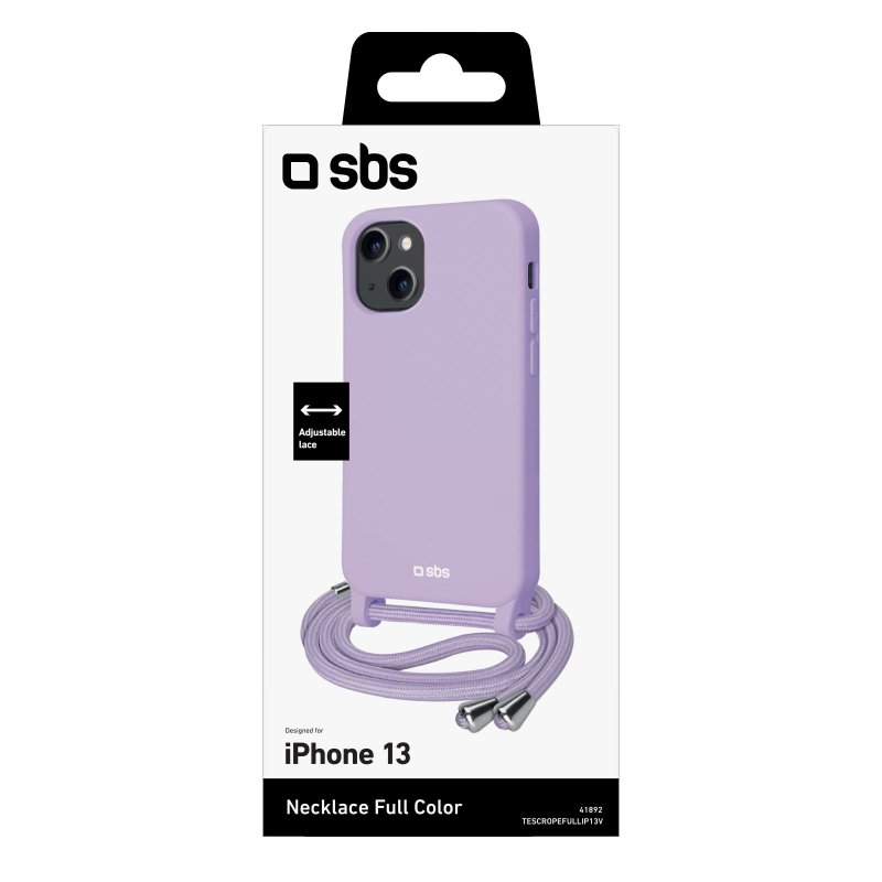 SBS Farbiges Riemen-Halsband-Cover für iPhone 13 violett