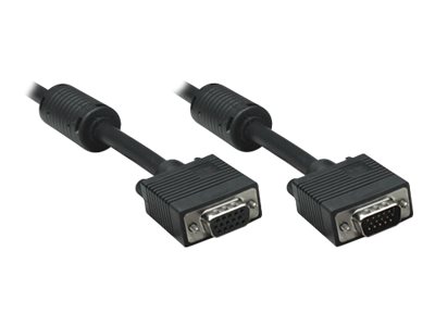 Manhattan VGA Extension Cable (with Ferrite Cores), 4.5m, Male to Female, HD15, Cable of higher SVGA Specification (fully compatible)