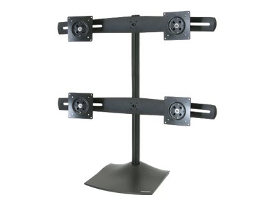 Ergotron DS100 Quad-Monitor Desk Stand - Aufstellung - für 4 LCD-Anzeigen - Aluminium, Stahl - Schwarz - Bildschirmgröße: bis zu 61 cm (bis zu 24 Zoll)