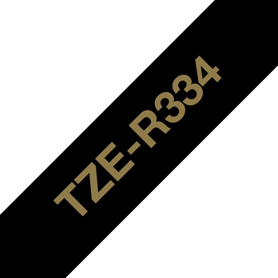 Brother TZe-R334 - Seidig - gold auf schwarz - Rolle (1,2 cm x 4 m)
