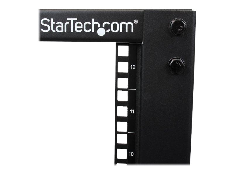 StarTech.com 12HE 4 Pfosten Open Frame Server Rack / Schrank tiefenverstellbar mit Rollen / Nivellierfüße und Kabelverwaltung