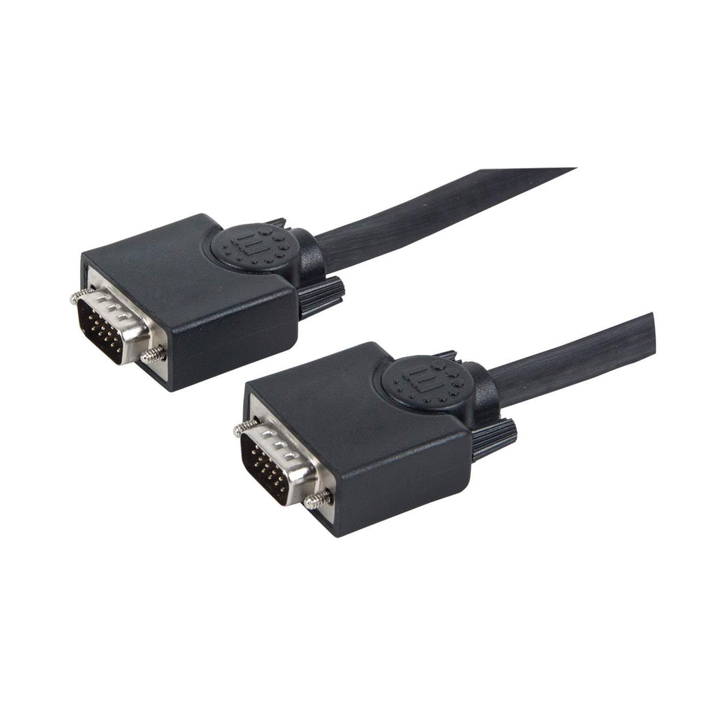 Manhattan VGA Monitor Cable, 15m, Black, Male to Male, HD15, Cable of higher SVGA Specification (fully compatible)