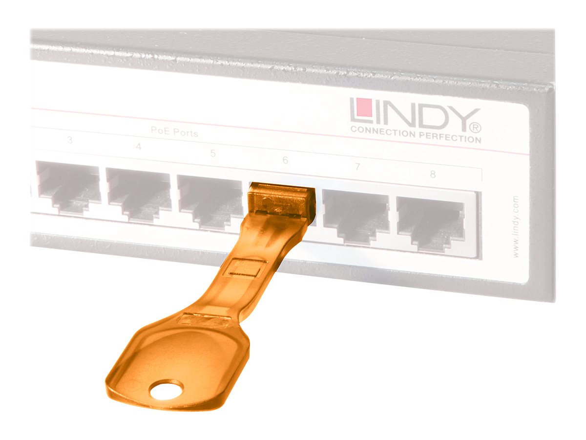 Lindy LAN-Portblockierung mit Schlüssel - orange (Packung mit 10)