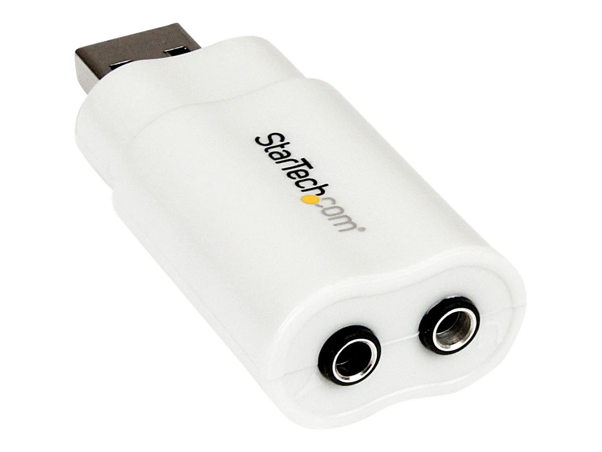 StarTech.com USB Audio Adapter - USB auf Soundkarte in weiß - Soundcard mit USB (Stecker)