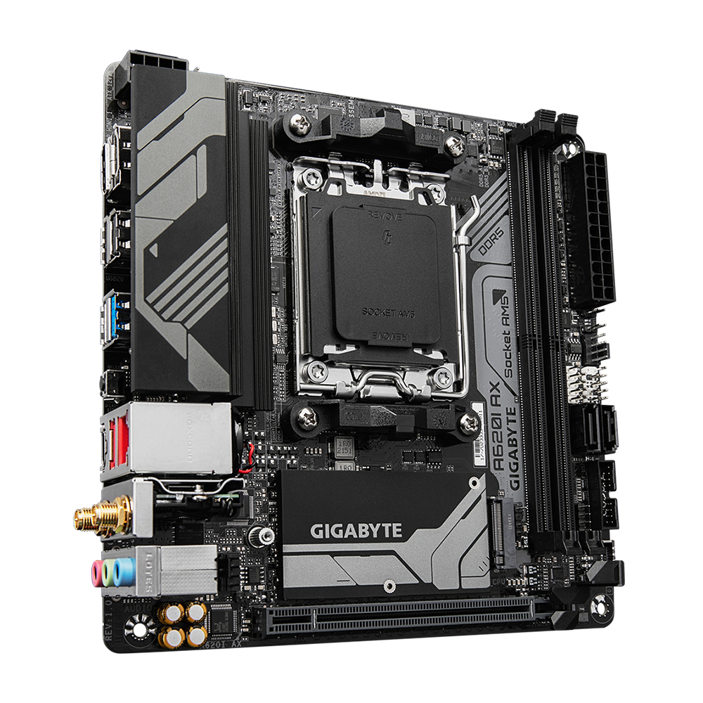 Gigabyte A620I AX AM5 2xDDR5 4xSATA 1xM.2 mATX MB - AMD Sockel AM5 (Ryzen Zen4)