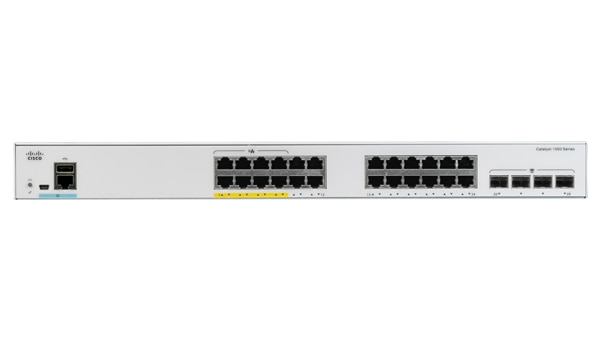 Cisco Catalyst 1000-24T-4X-L - Switch - managed - 24 x 10/100/1000 + 4 x 10 Gigabit SFP+ (Uplink)