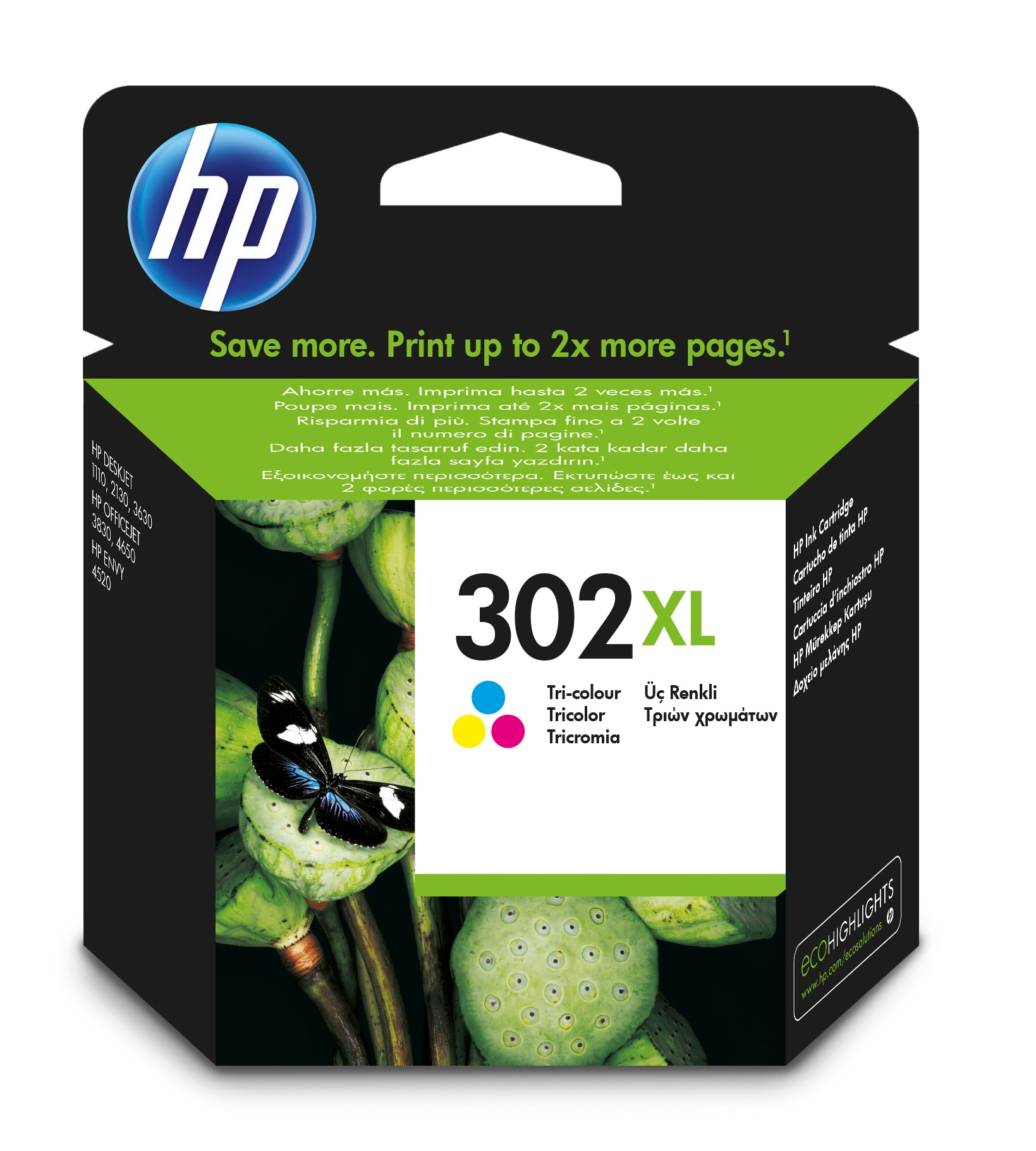 HP 302XL - Hohe Ergiebigkeit - Farbe (Cyan, Magenta, Gelb)