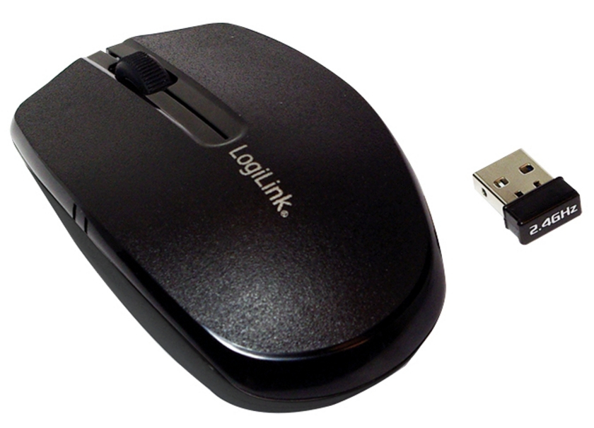 LogiLink Maus - rechts- und linkshändig - optisch - 3 Tasten - kabellos - 2.4 GHz - kabelloser Empfänger (USB)