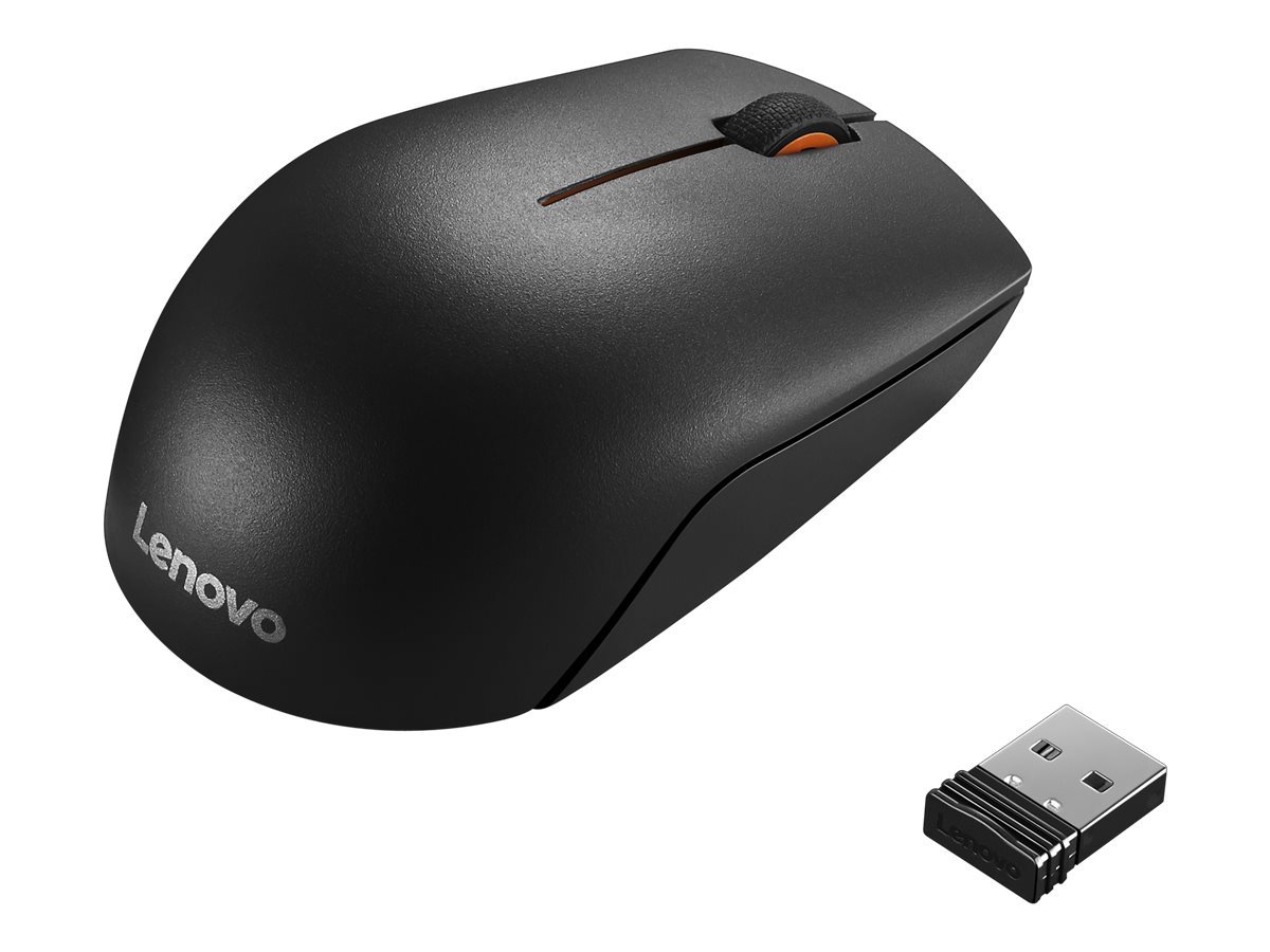 Lenovo 300 Wireless Compact - Maus - 3 Tasten - kabellos - 2.4 GHz - kabelloser Empfänger (USB)