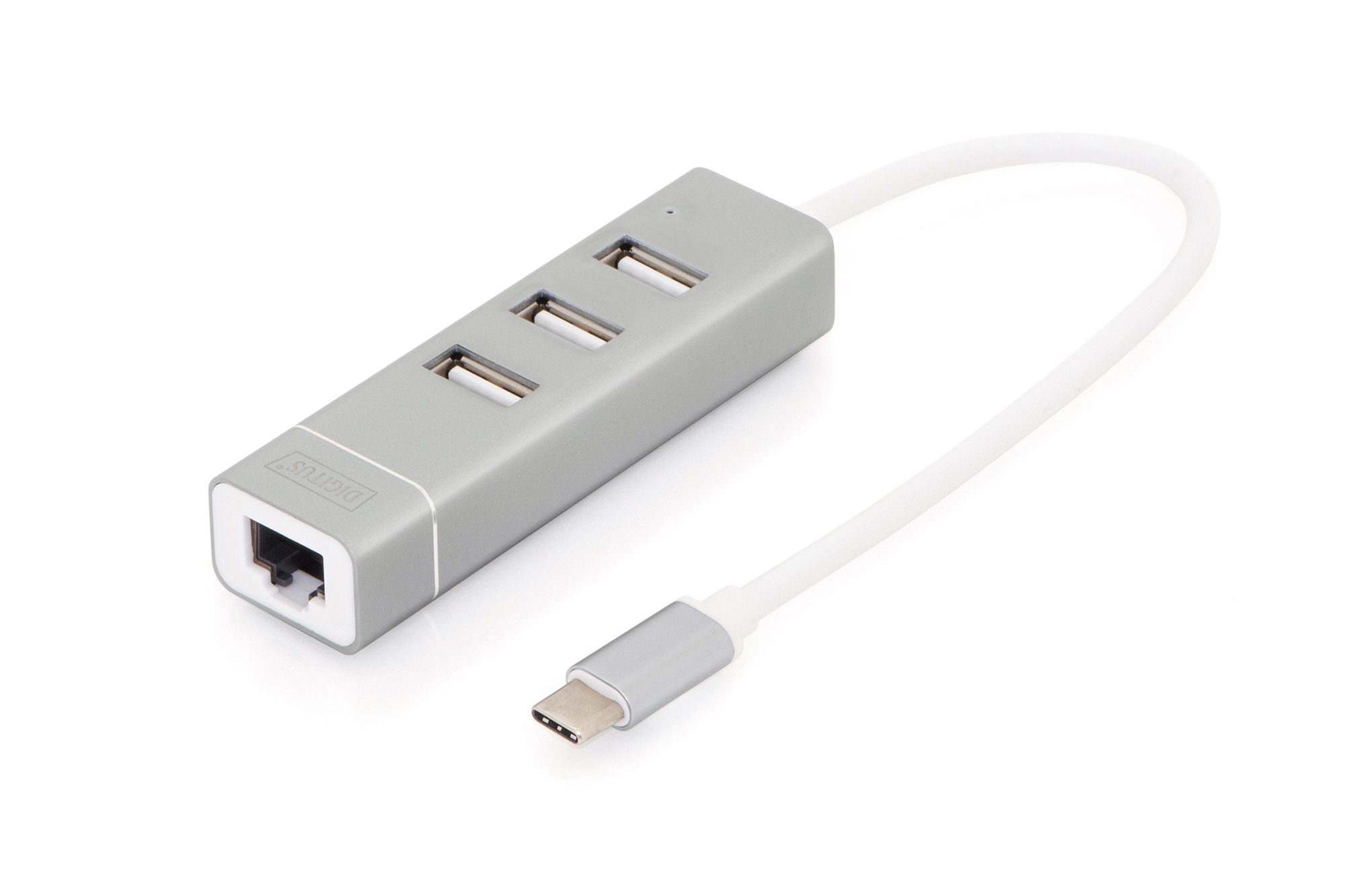 DIGITUS USB Type-C 3-Port Hub + Fast Ethernet LAN-Adapter