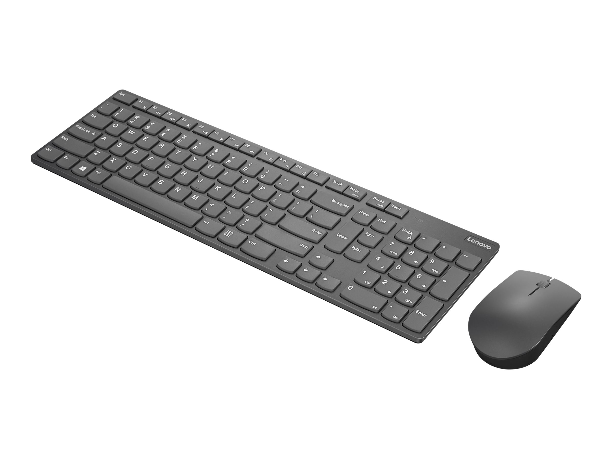 Lenovo Professional Ultraslim Combo - Tastatur-und-Maus-Set - kabellos - 2.4 GHz - QWERTY - USA/Europa - Iron Gray - für ThinkCentre M90; M90n-1 IoT; ThinkPad P73; X1 Carbon (7th Gen)