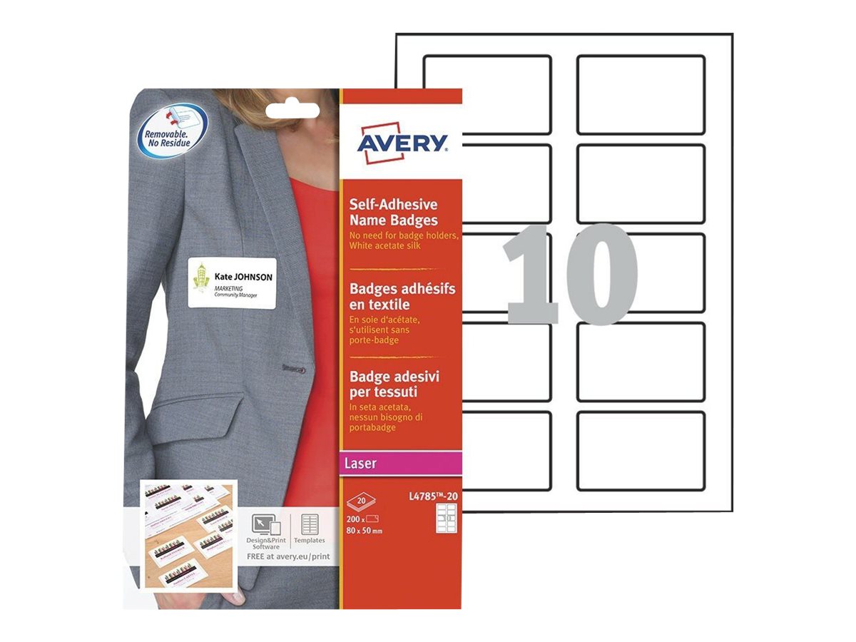 Avery Zweckform Avery - Selbstklebend - weiß - 50 x 80 mm 200 Etikett(en) (20 Bogen x 10)
