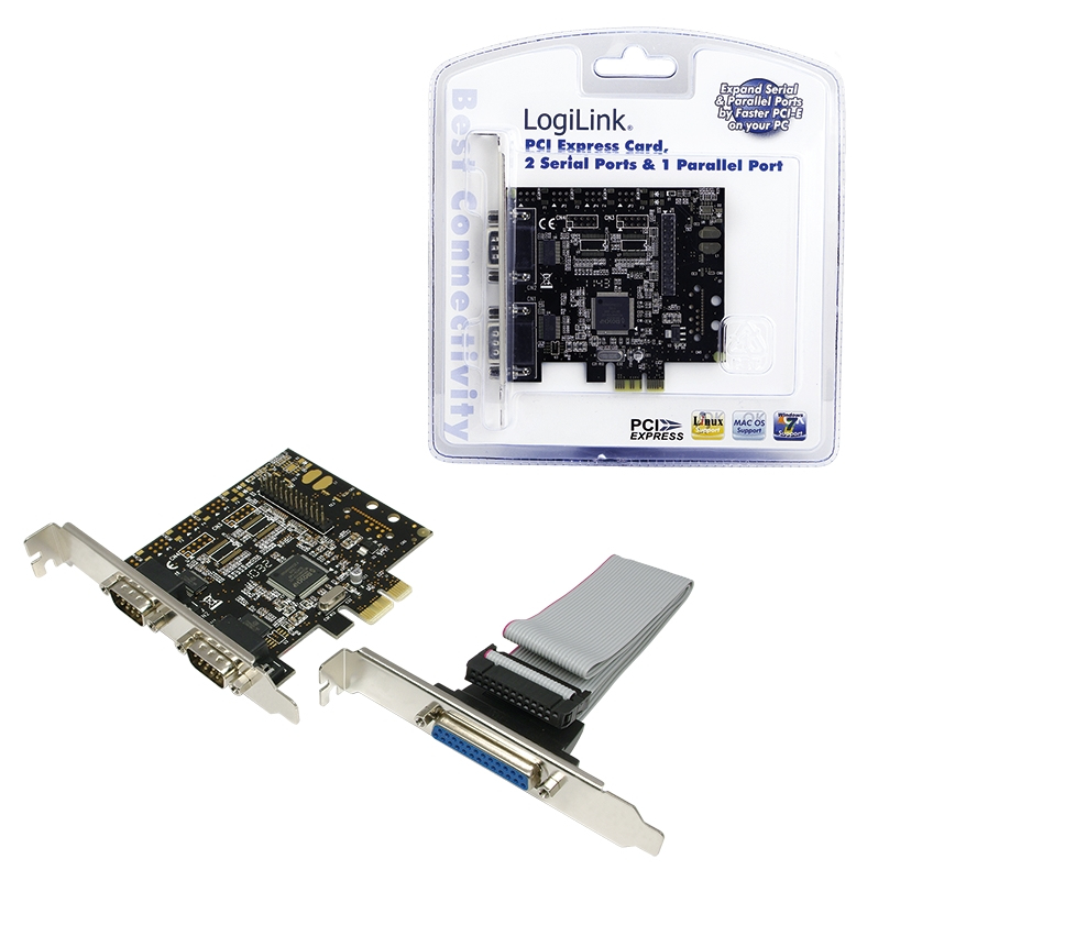 LogiLink Adapter Parallel/Seriell - PCIe - parallel, Seriell