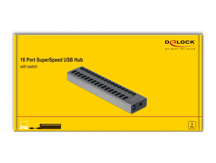 Delock Hub - 16 x SuperSpeed USB 3.0 - Desktop