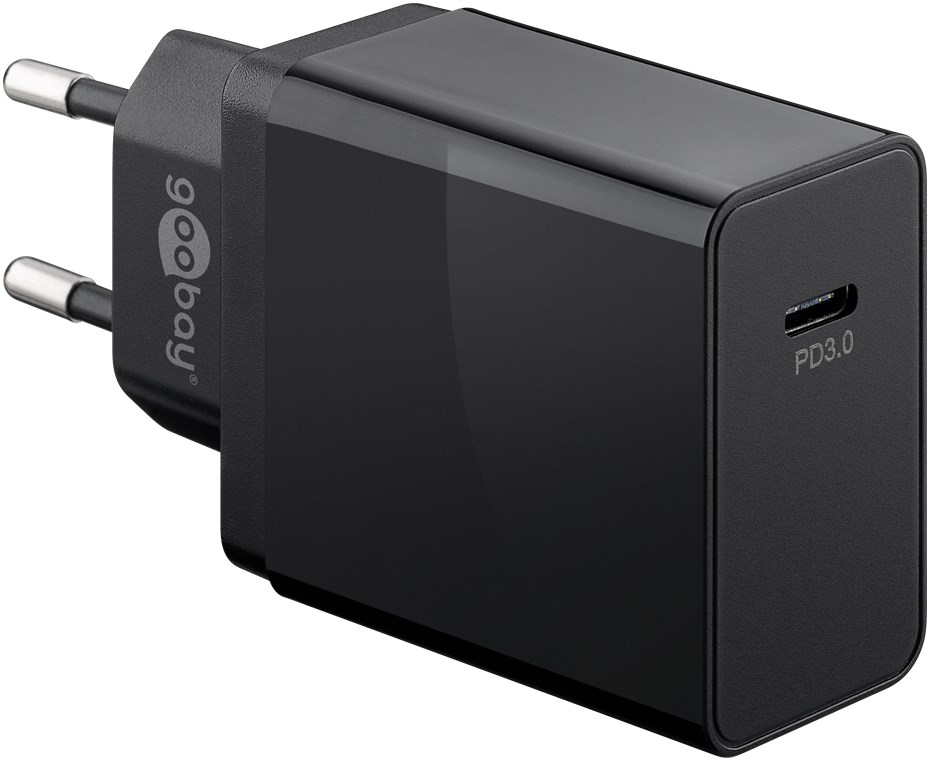 Wentronic 57748 - USB-Ladegerät, 5 V, 3 A, USB-C, schwarz