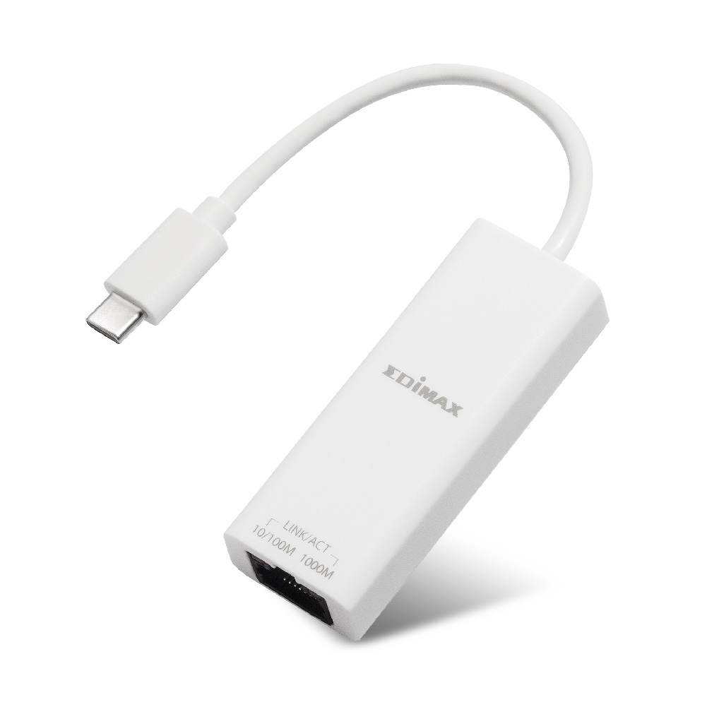 Edimax USB-C GIGABIT ADAPTER - Kabelgebunden - USB Typ-C - Ethernet - 1000 Mbit/s - Weiß