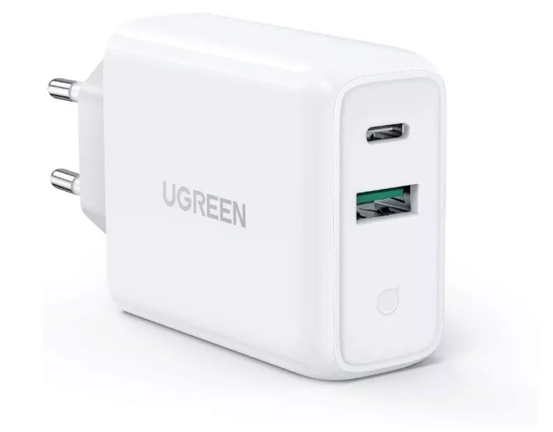 Ugreen Fast USB Type C / USB sieninis ?kroviklis 36 W Quick Charge 4.0 Power Delivery balta (60468 CD170)