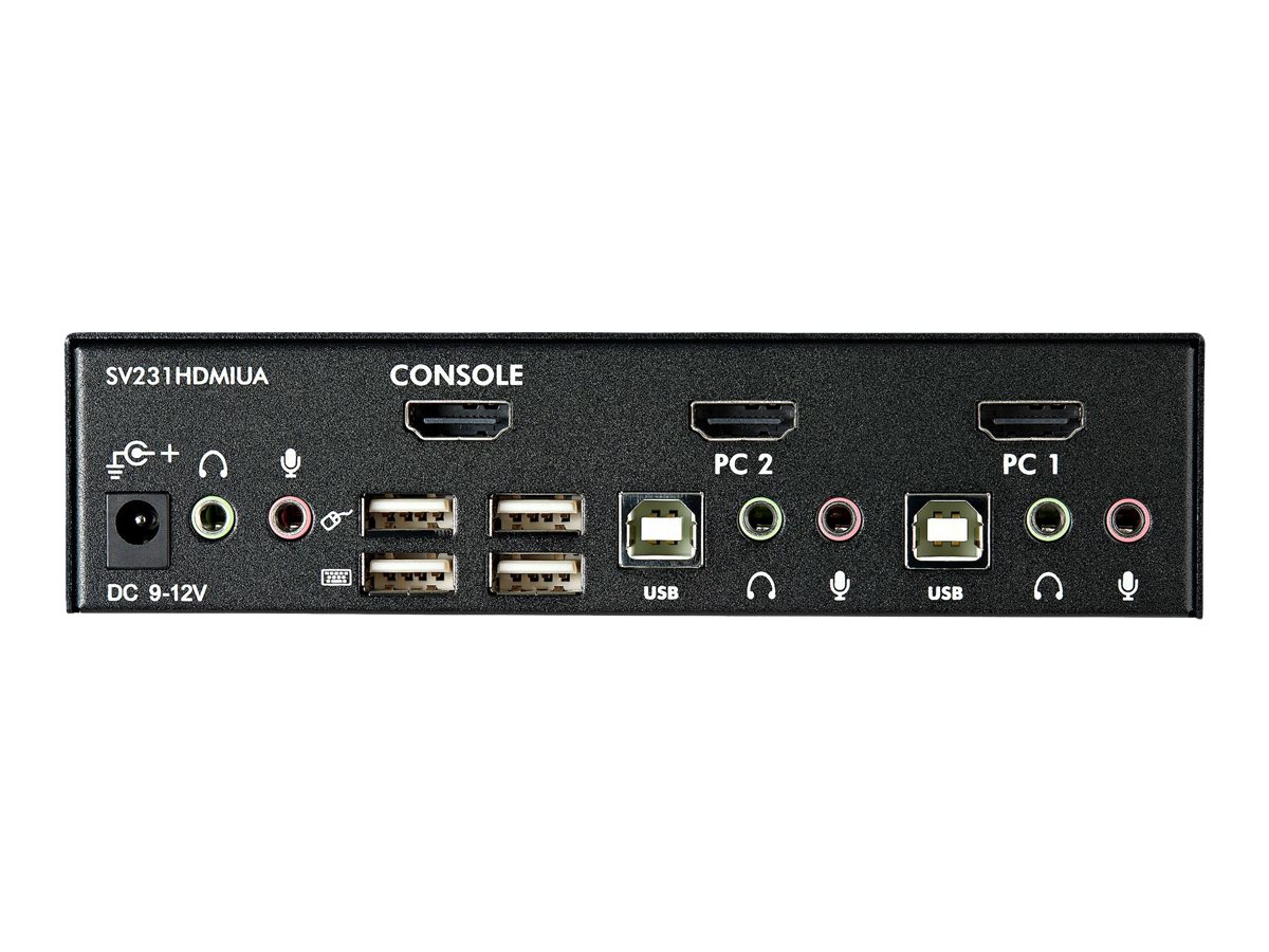 StarTech.com 2 Port USB HDMI KVM Switch / Umschalter mit Audio und USB 2.0 Hub