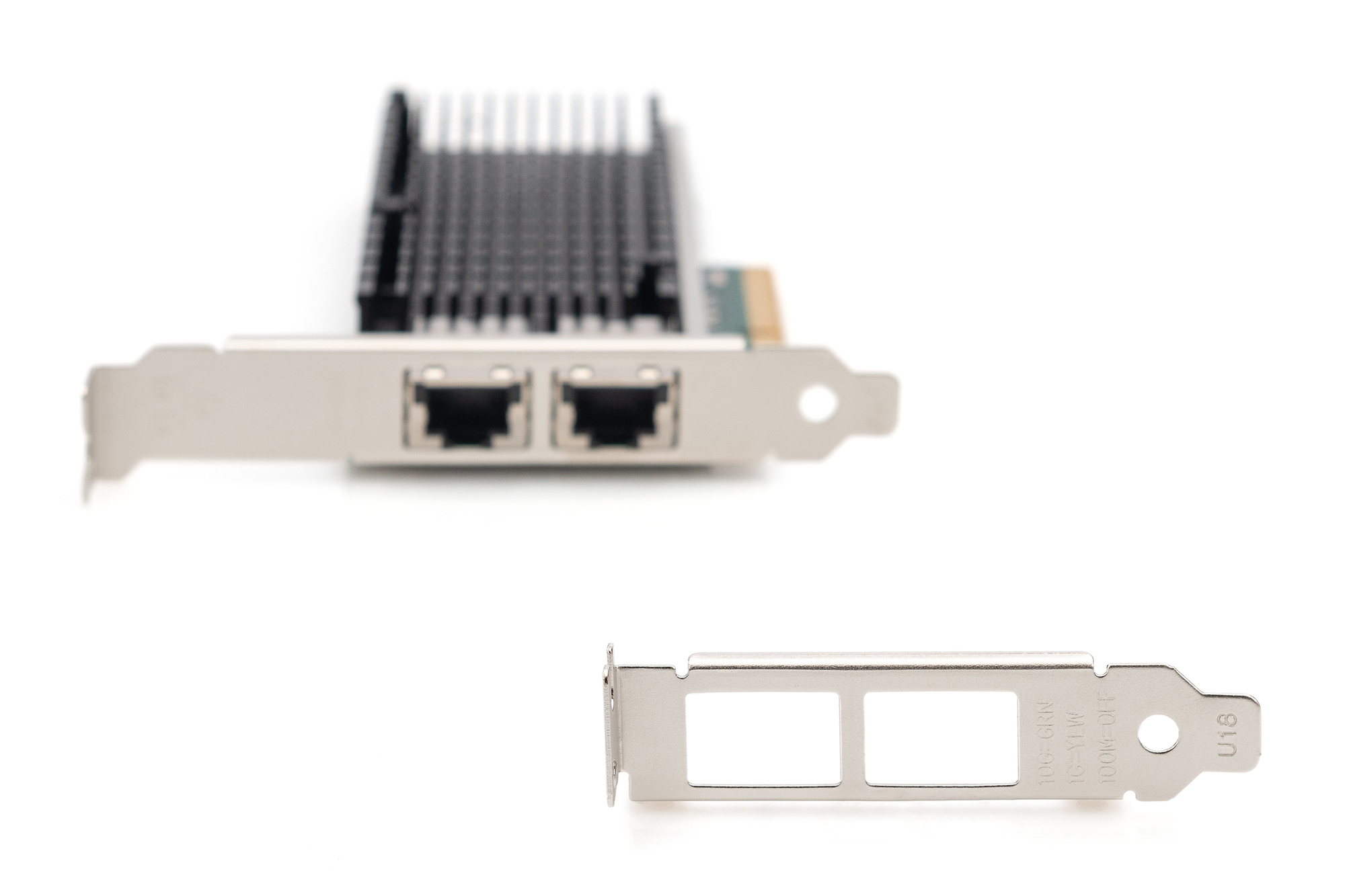 DIGITUS 2 Port 10 Gigabit Ethernet Netzwerkkarte, RJ45, PCI Express, Intel Chipsatz