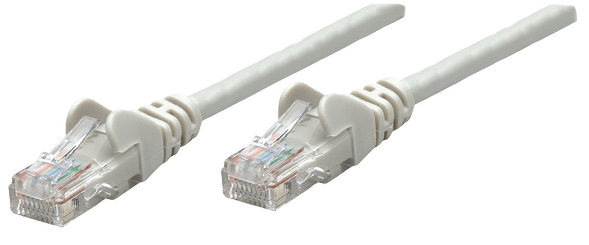 Intellinet Network Patch Cable, Cat5e, 0.25m, Grey, CCA, SF/UTP, PVC, RJ45, Gold Plated Contacts, Snagless, Booted, Polybag - Patch-Kabel - RJ-45 (M)