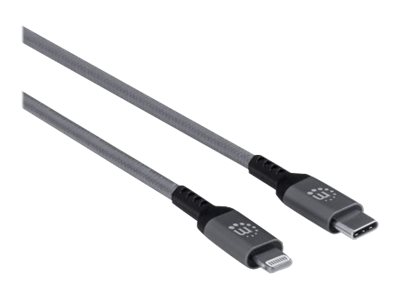 Manhattan Charge & Sync Lightning® Cable, USB-C to Lighting, 1m, Male to Male, MFi Certified (Apple approval program)