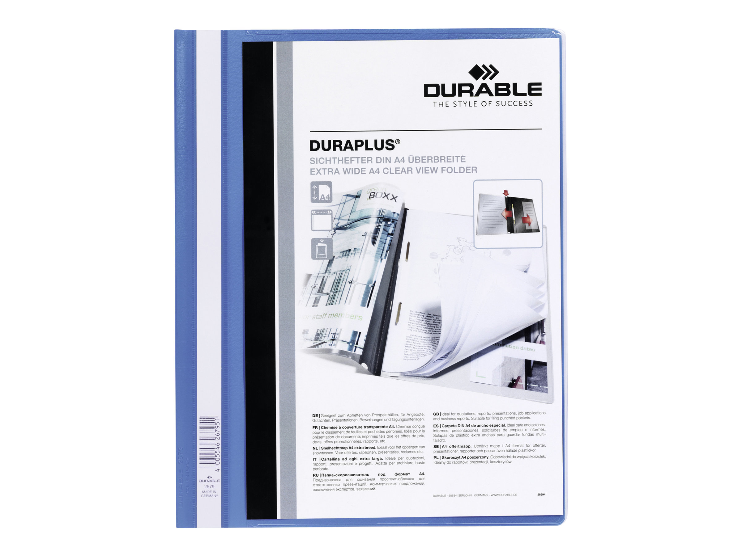 Durable DURAPLUS - Schnellhefter - für A4 - Blau
