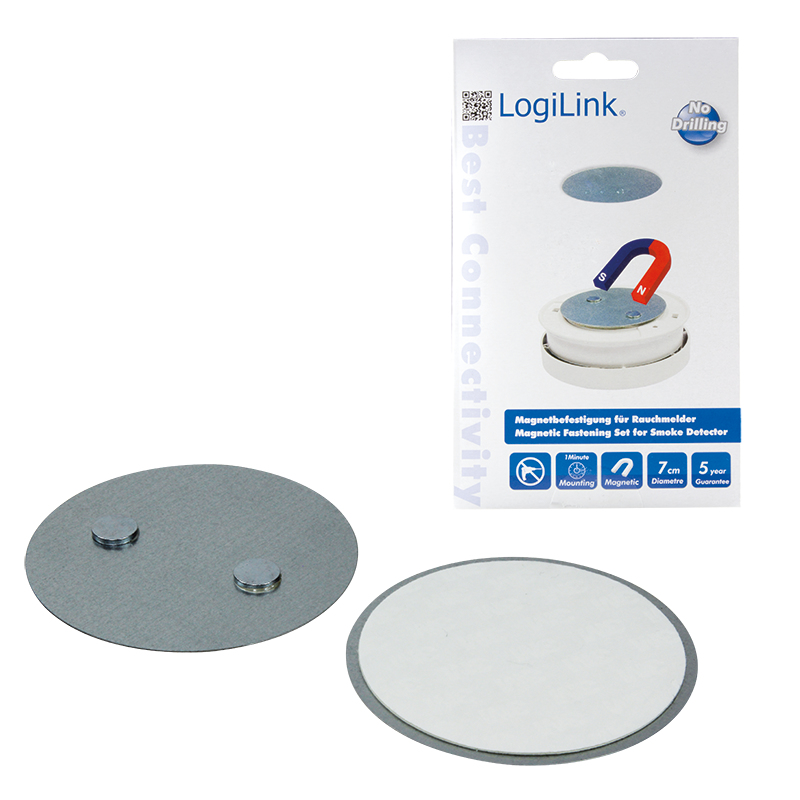 LogiLink Befestigungsset für Rauchmelder - Magnethalterung