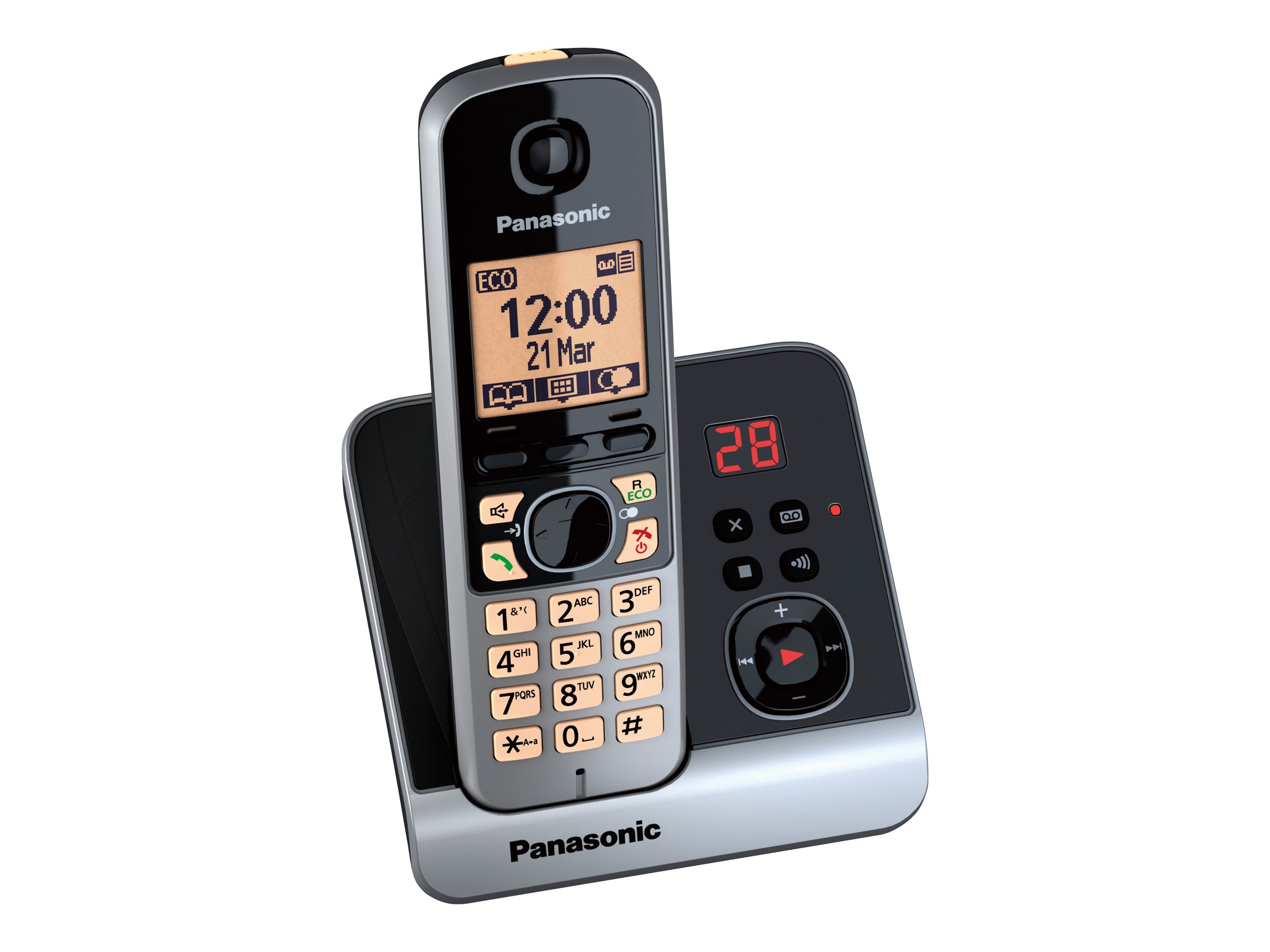 Panasonic KX-TG6722GB - Schnurlostelefon - Anrufbeantworter mit Rufnummernanzeige